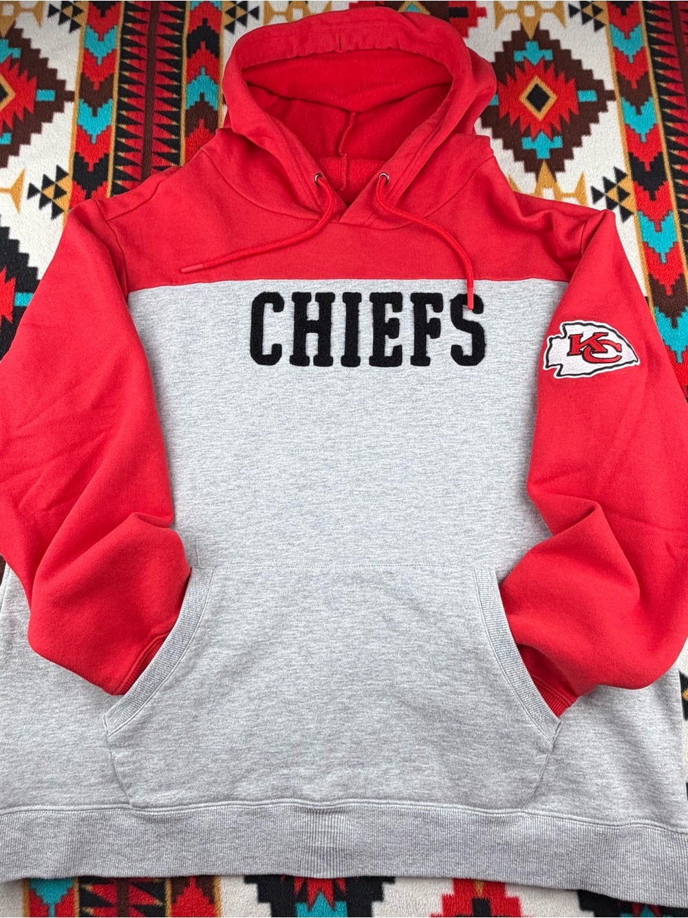 Kansas City Chiefs Colorblock Hoodie Red Gray Darius Rucker Collection Large